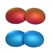 Walleva Fire Red + Ice Blue Polarized Replacement Lenses For Oakley Madman (OO6019 Series) Sunglasses